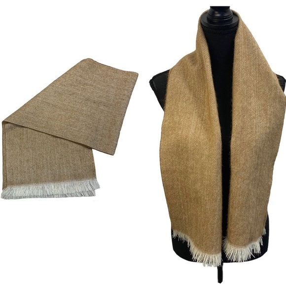 CAMEL brown Ivory light cream soft unisex fall winter scarf🔥 - Picture 1 of 8